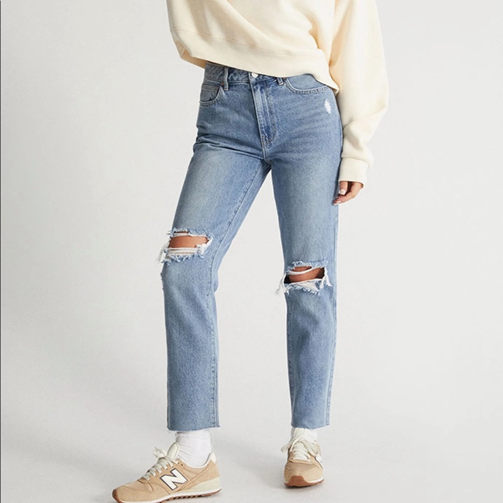 PacSun Eco Medium Blue Ripped Mom Jeans